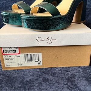 Jessica Simpson Teal Heeled Sandals